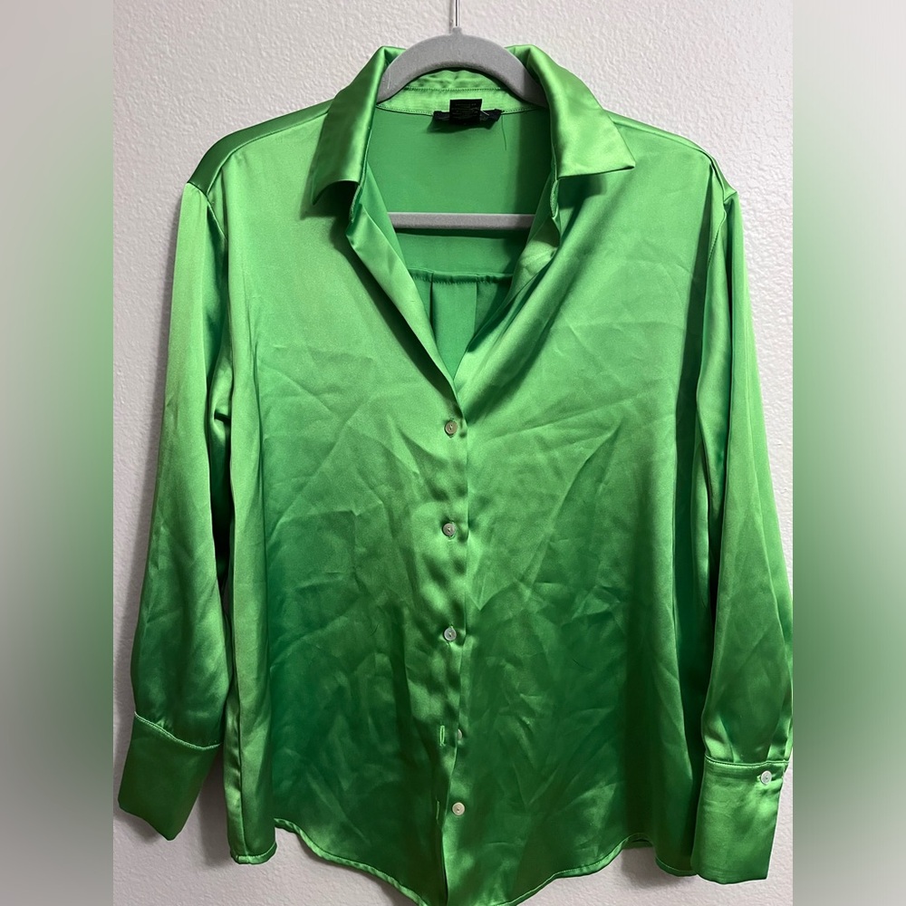 Vibrant Green Button-Up Shirt
